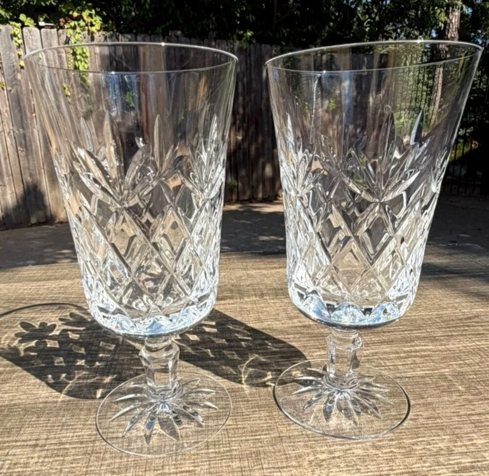Lenox Charleston Crystal Iced Tea Glasses 6.75